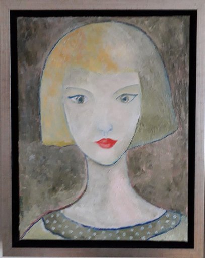 P08F01.jpg - Meisjes-portretje, olieverf op doek, 30x40 cm